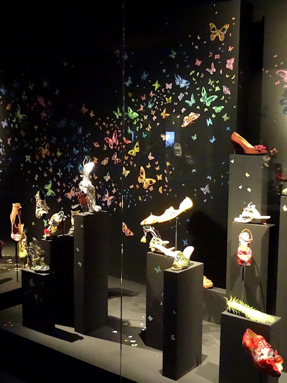 MYRIAD BUTTERFLIES ARE THE BACKDROP FOR THE EXHIBITION ”FOOTPRINT: THE TRACKS OF SHOES IN FASHION” 2016 MOMU